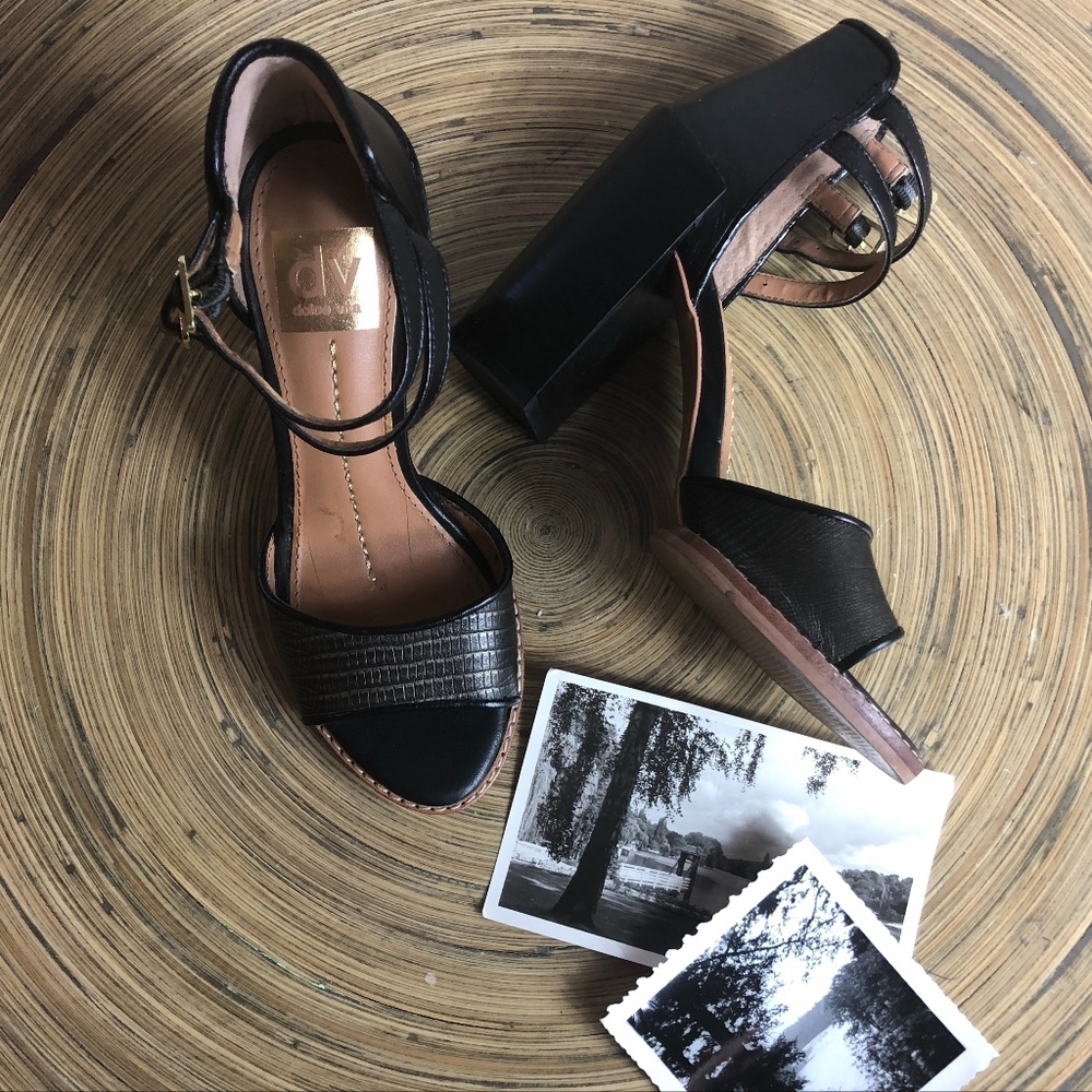 DV Dolce Vita Block Heels Double Ankle Strap 6